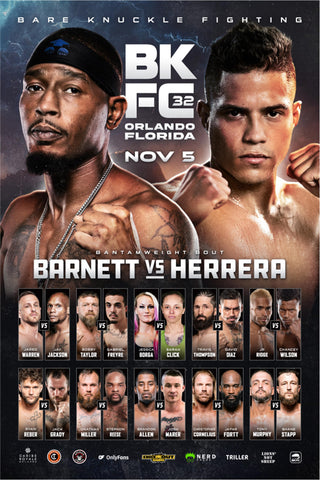 BKFC 32 Autographed Fight Poster