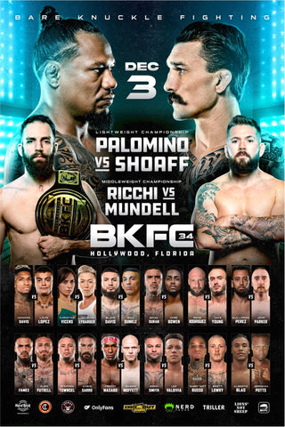 BKFC 34 Autographed Fight Poster