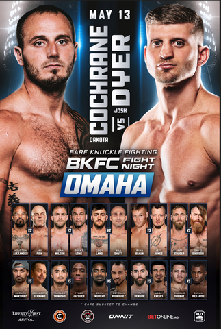Bare Knuckle Fight Night Omaha Autographed Fight Poster