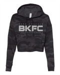 BKFC Letter Logo 2 Black Camo Crop Hoodie