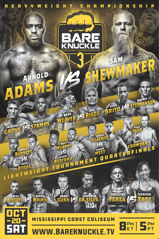BKFC 3 Autographed Fight Poster
