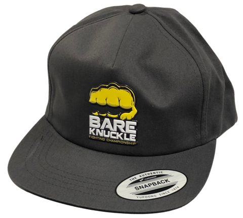 BKFC Domed Logo Unstructured 5-Panel Flat Bill Snapback Hat